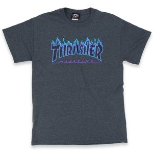 Unisex Thrasher Flame Logo Purple T-Shirt